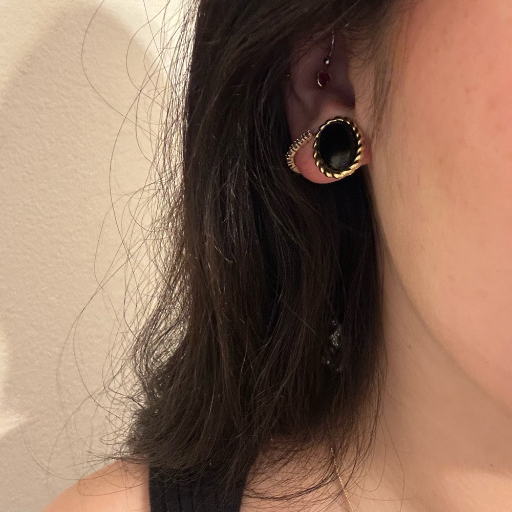 Elegant Black and Gold Earrings